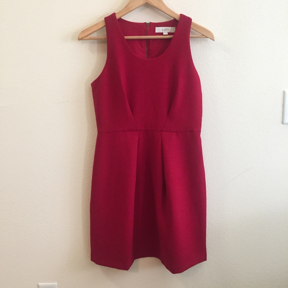 LOFT Cute Red Dress for Work and Party, NWOT